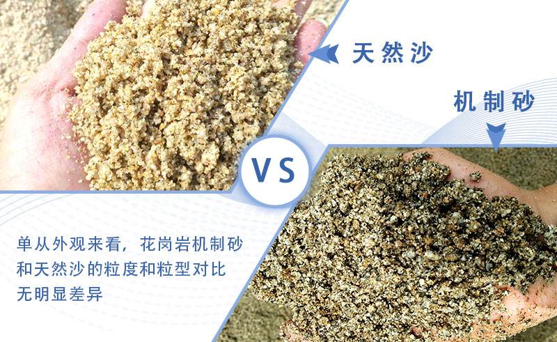 机制砂水洗设备清洗后的机制砂与河沙对比 机制砂水洗设备清洗后的机制砂与河沙对比